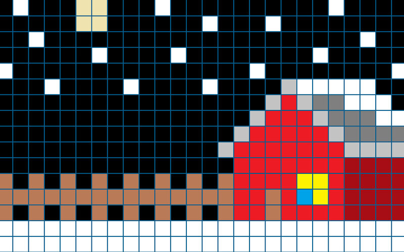 pixel art of a red creature
