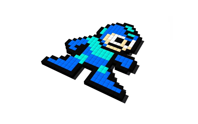 Pixel Art of a Robot — Blue, Neutral