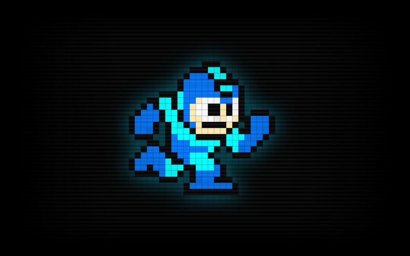 Pixel Art of a Robot — Blue