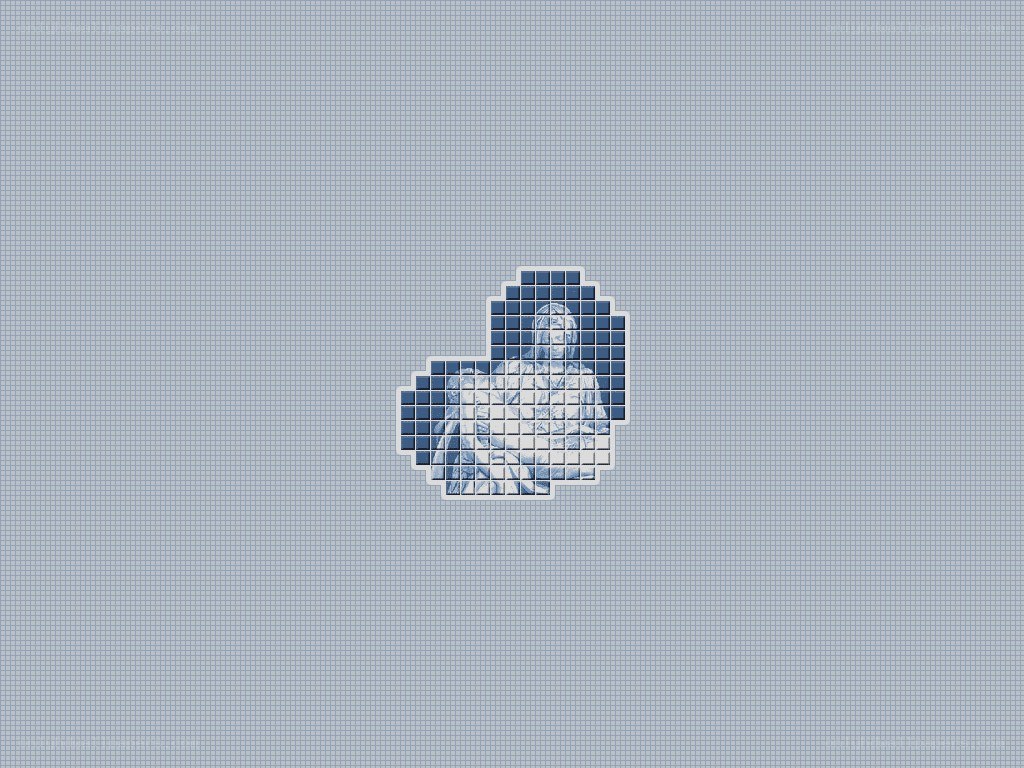 pixel art of a statue