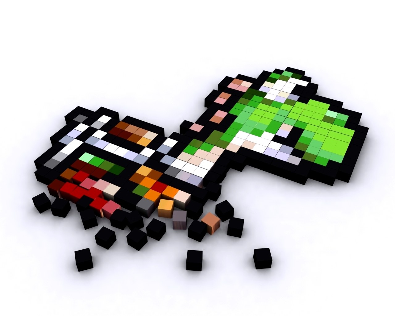 Pixel art of a sword