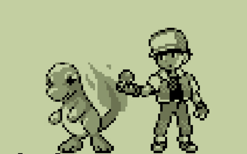 pixel art of a trainer and charmander
