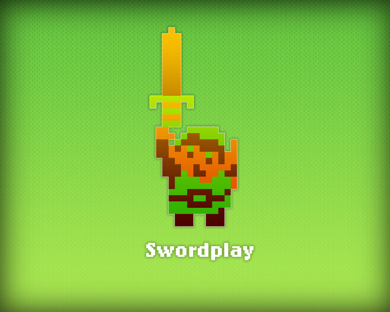 Pixel Art of Link — Green, Playful, Pixel Art, Sword, Green Background