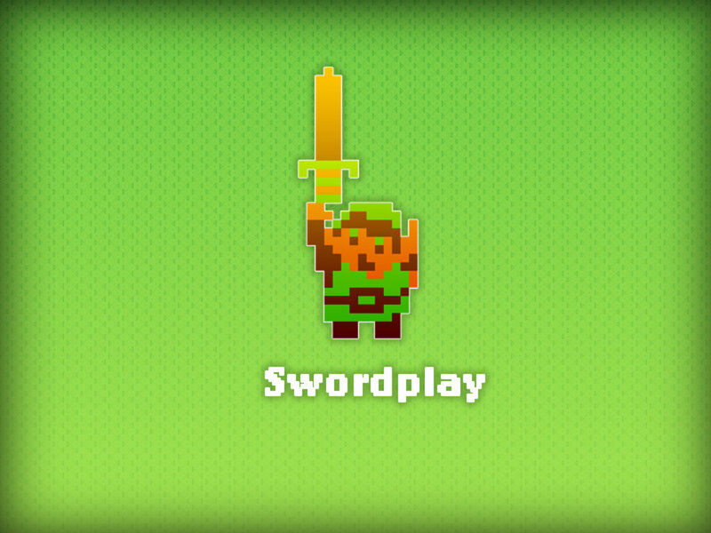Pixel art of Link with sword