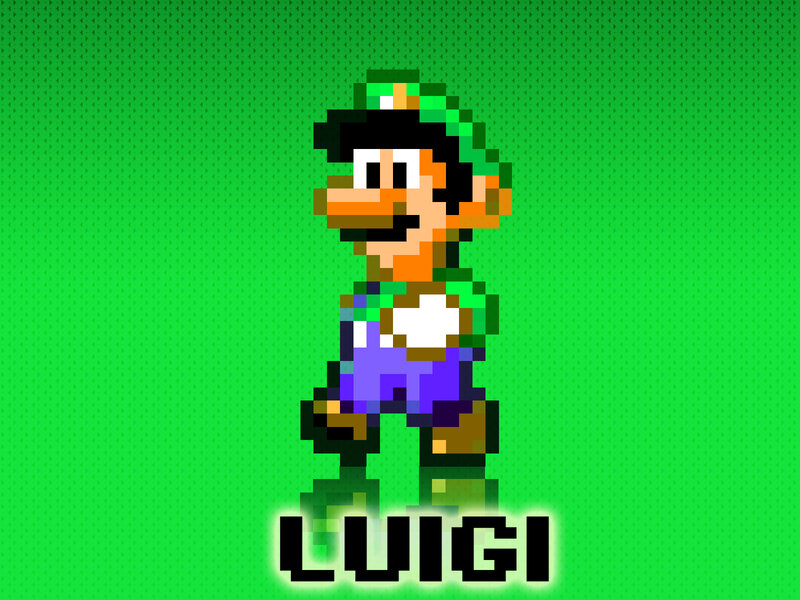 Pixel art of Luigi