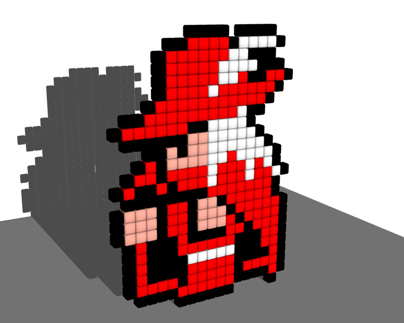 Pixel art of Mario character