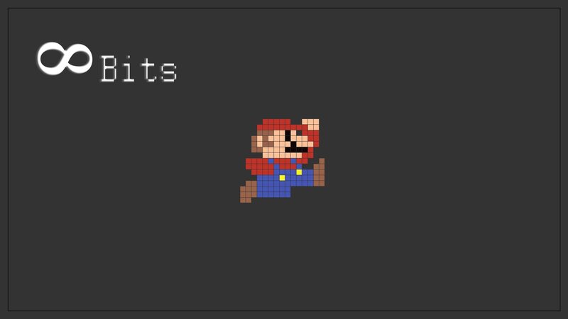 Pixel art of Mario character