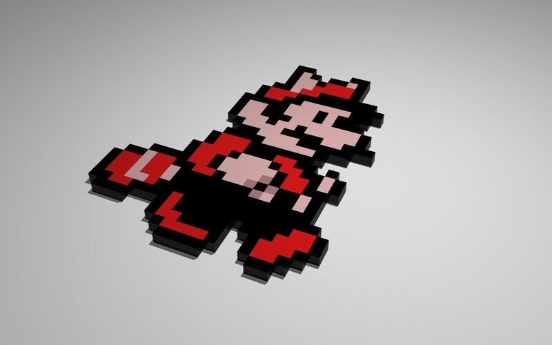 Pixel art of Mario character