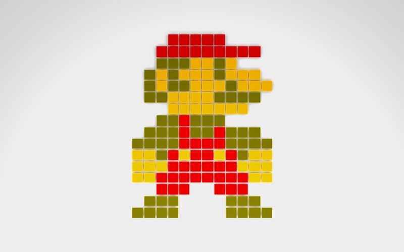 pixel art of mario character