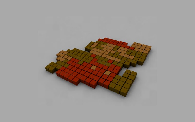 Pixel Art of Mario — Red, Playful
