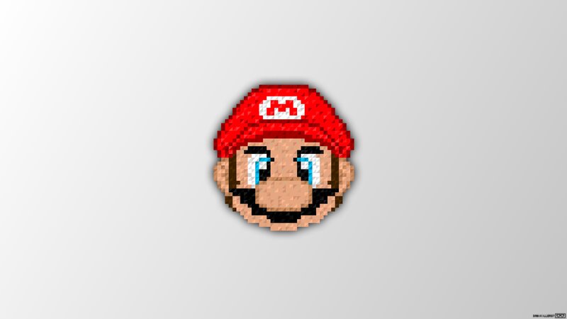 Pixel Art of Mario's Face
