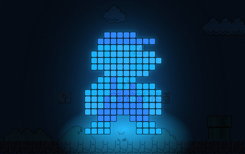 Pixel art of Mario