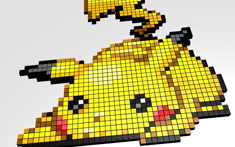 Pixel art of Pikachu