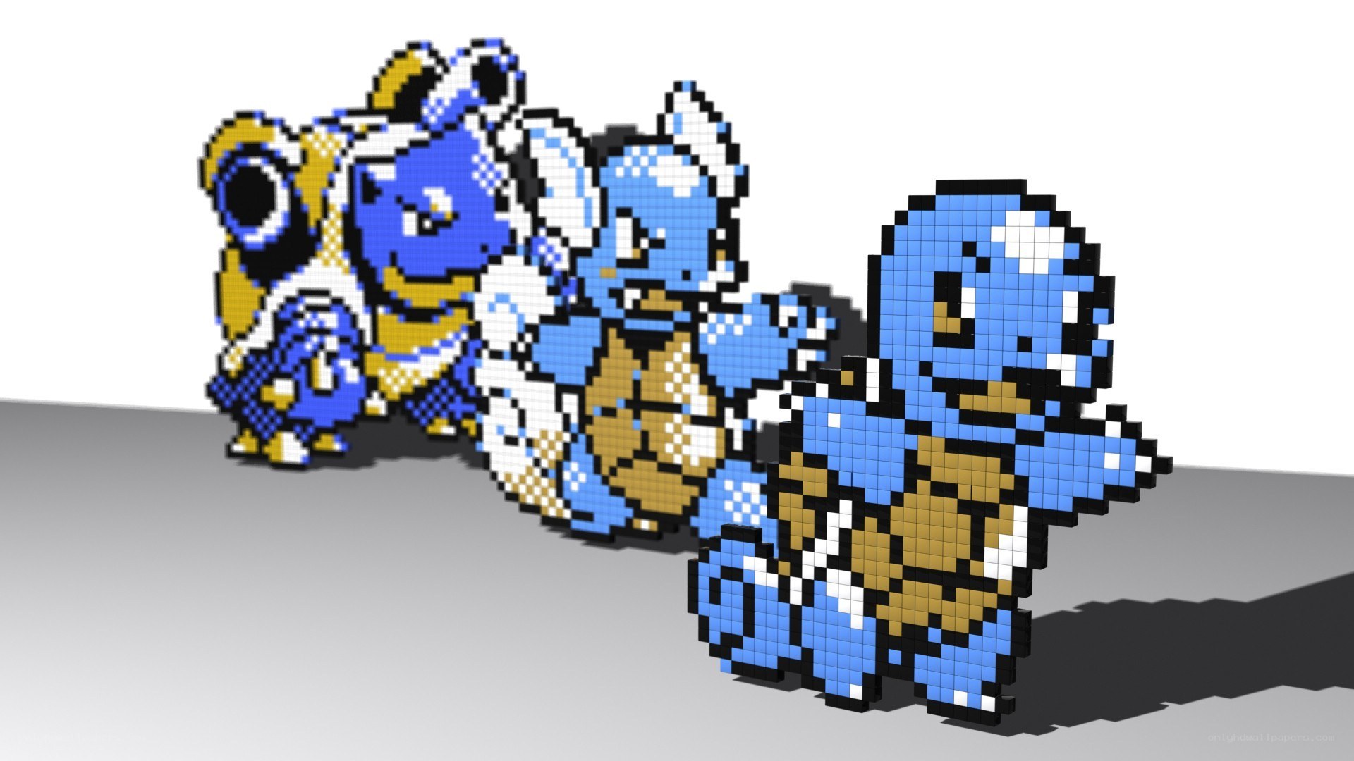 Pixel art of Pokémon evolution