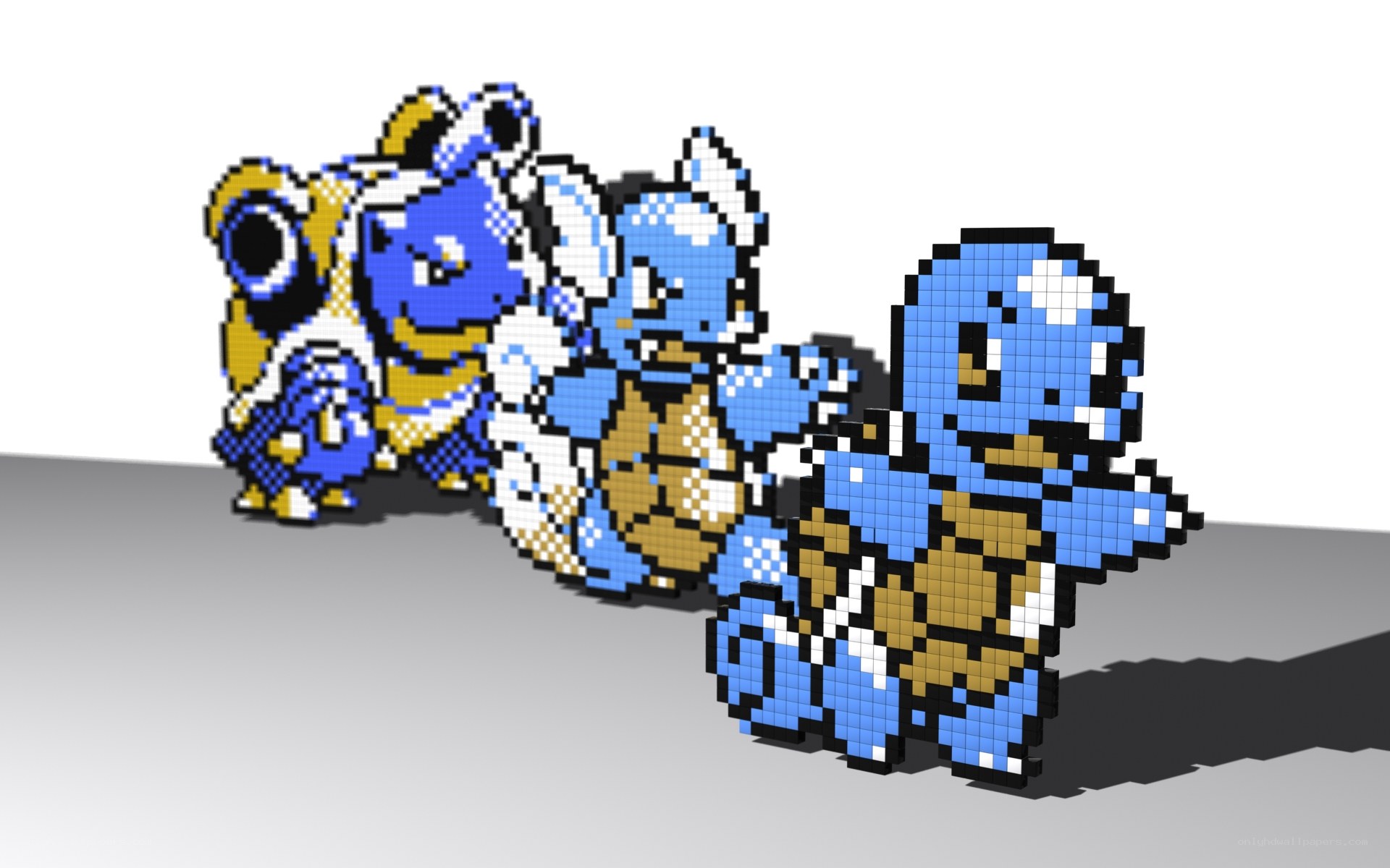 Pixel art of Pokémon evolution