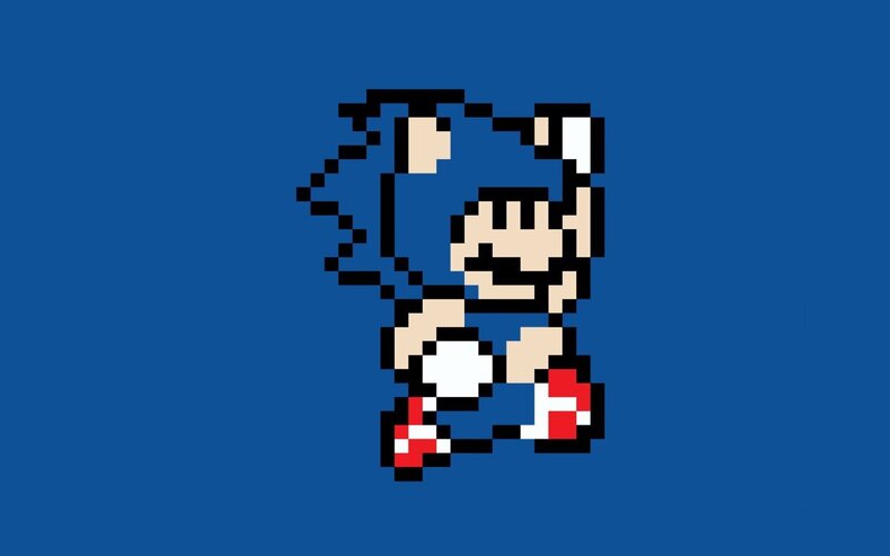 Pixel art of Sonic the Hedgehog