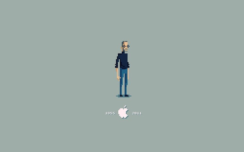 Pixel art of Steve Jobs