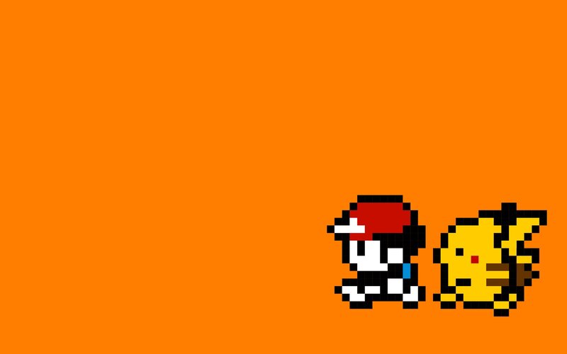 Pixel Art of Trainer and Pikachu