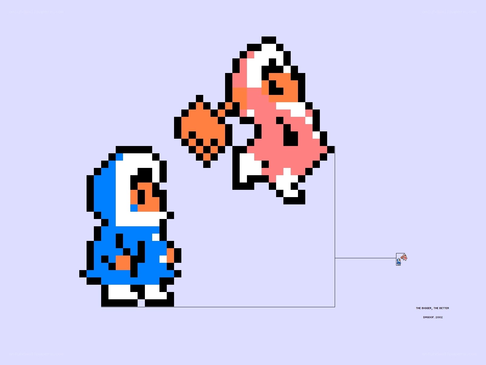 Pixel art of two characters