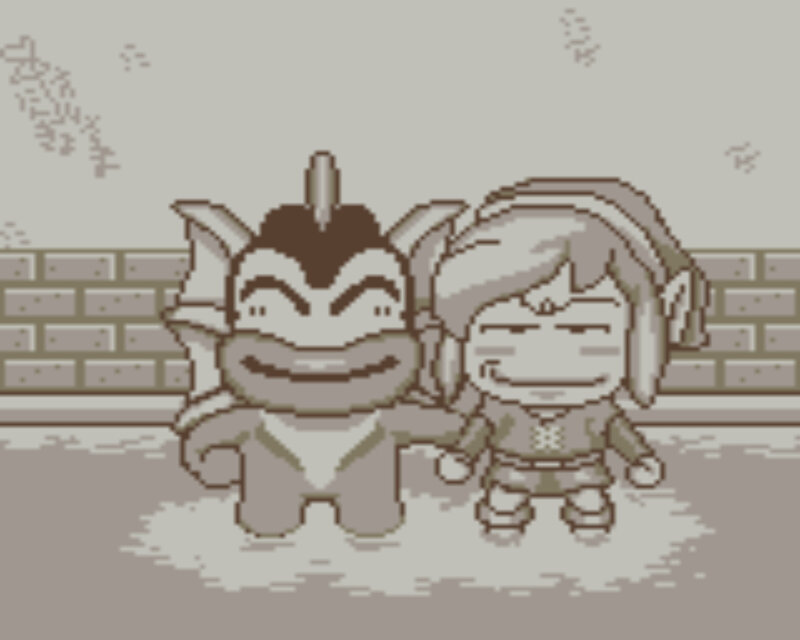 Pixel art of two characters