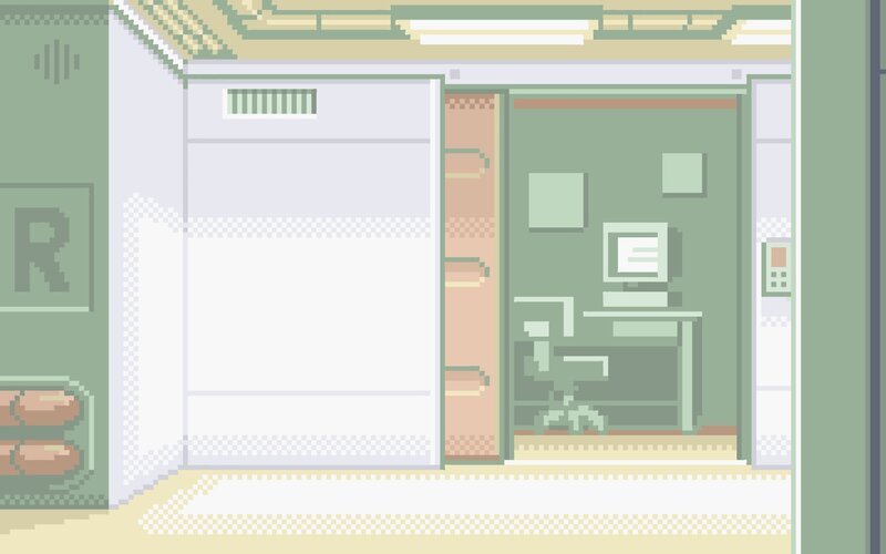 pixel art office interior