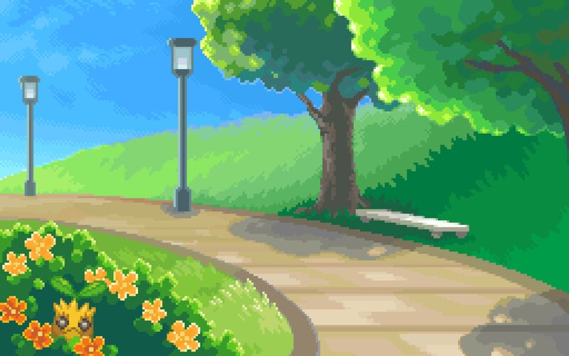 Pixel Art Park Scene