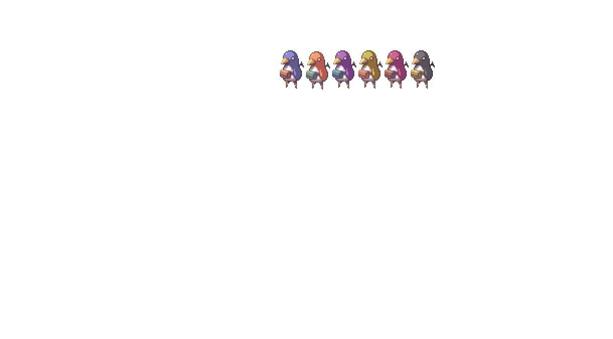 pixel art penguin characters