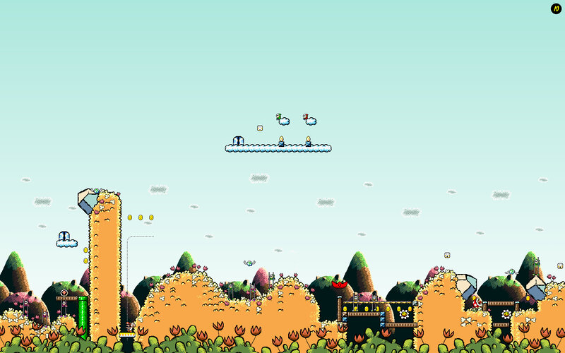 Pixel art platformer level