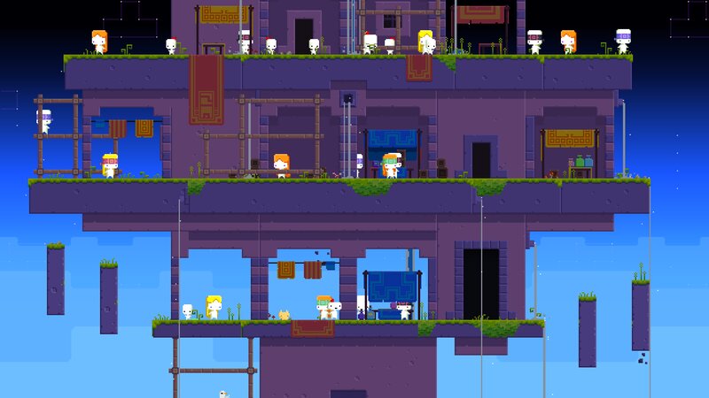 Pixel Art Platformer Scene — Purple