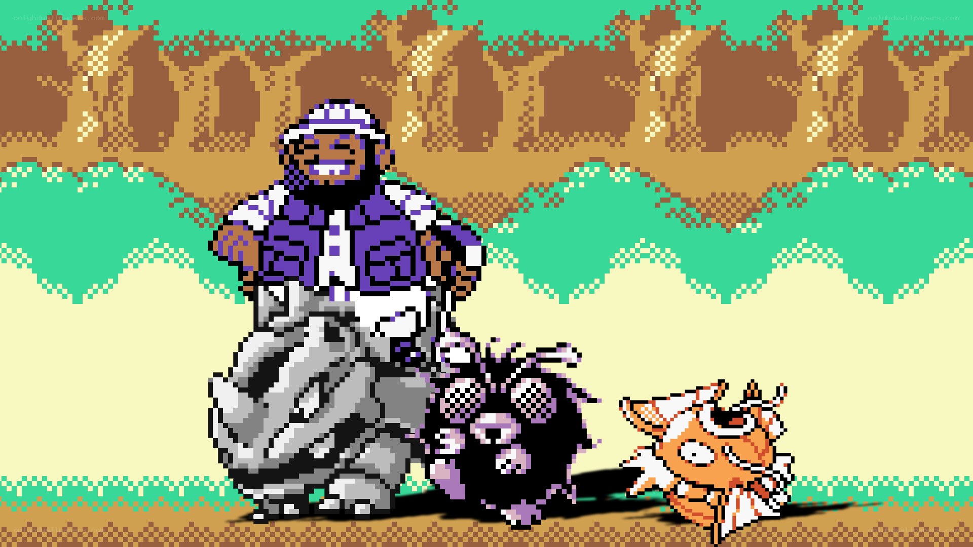 Pixel art Pokémon scene