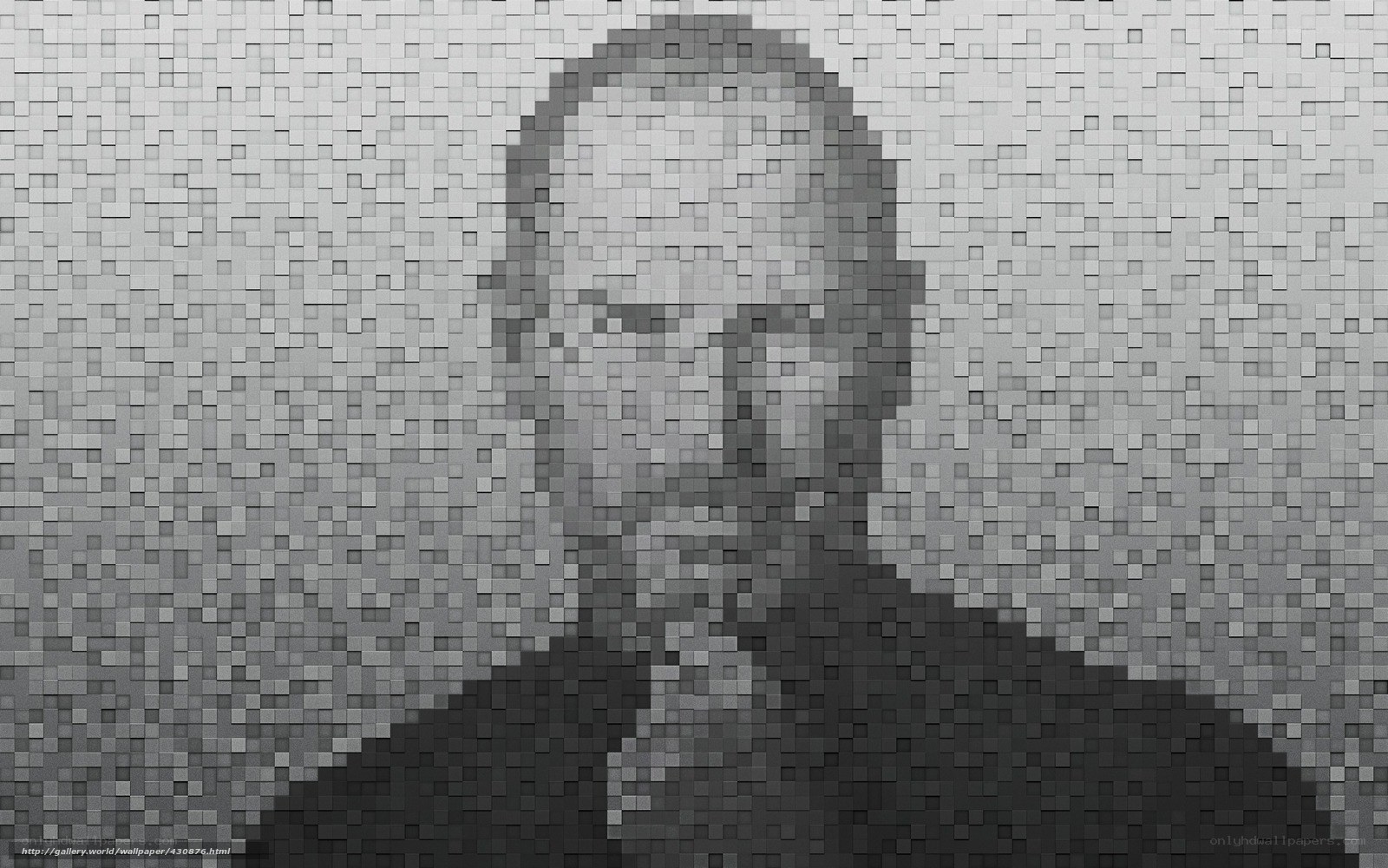 Pixel art portrait of Steve Jobs
