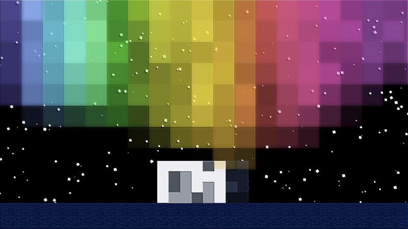 pixel art rainbow scene