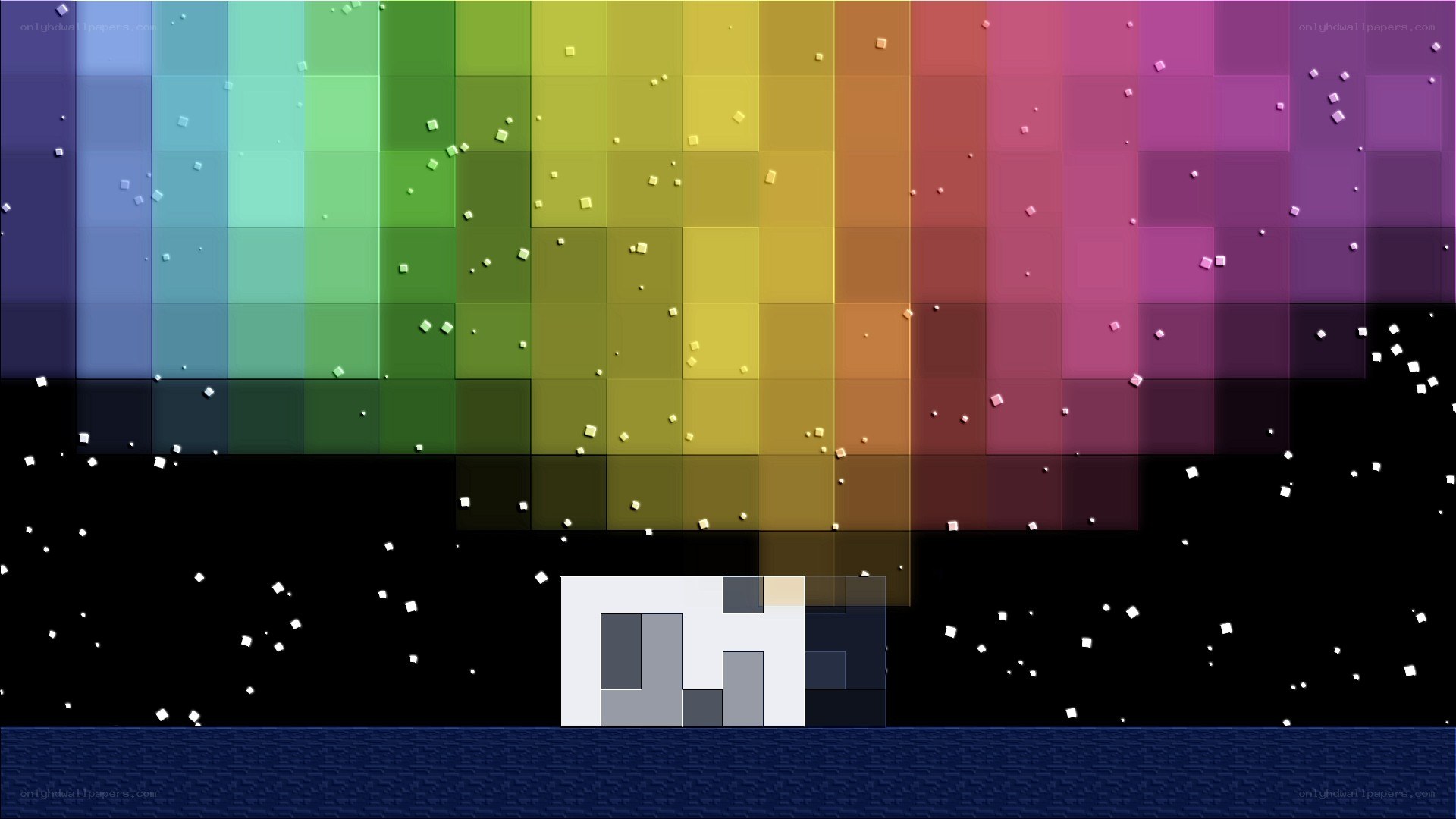 pixel art rainbow scene