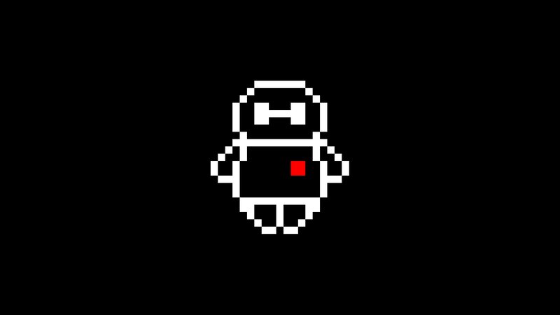 Pixel Art Robot — Black