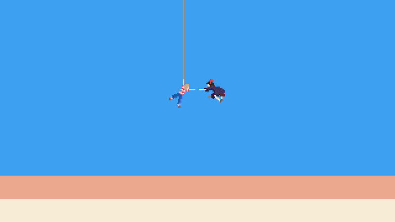 Pixel art rope rescue