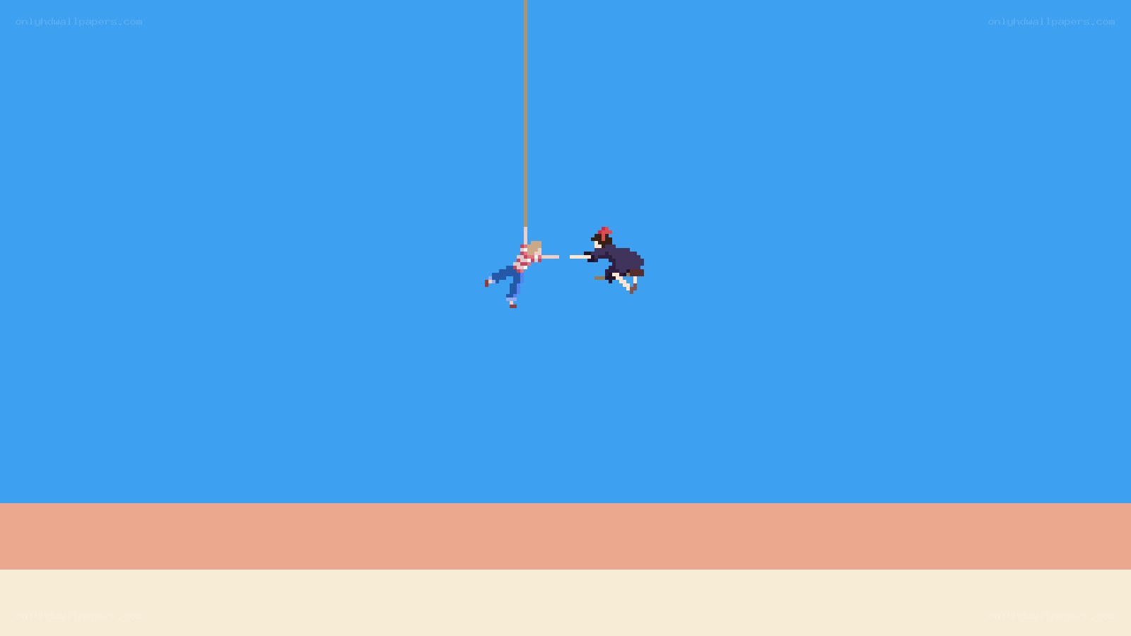 Pixel art rope rescue