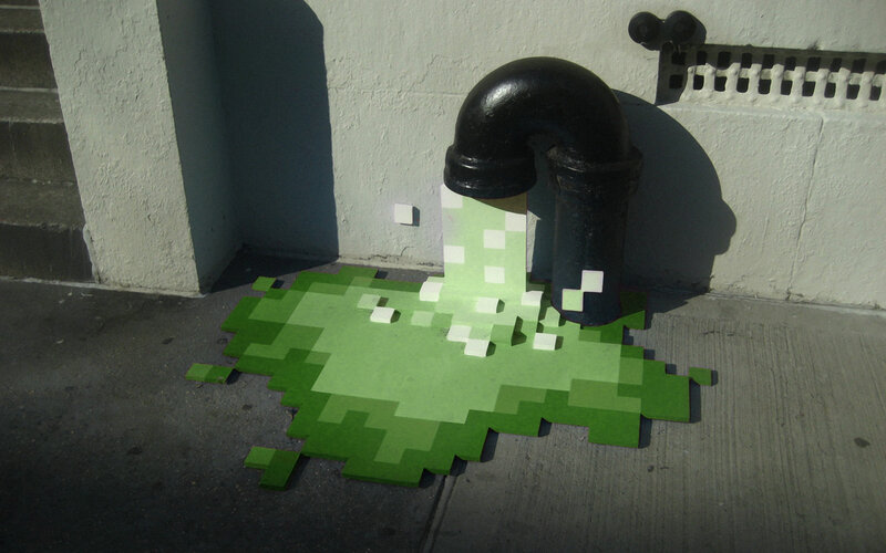 Pixel art sewage pipe