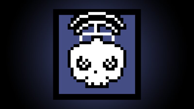 Pixel Art Skull — Blue
