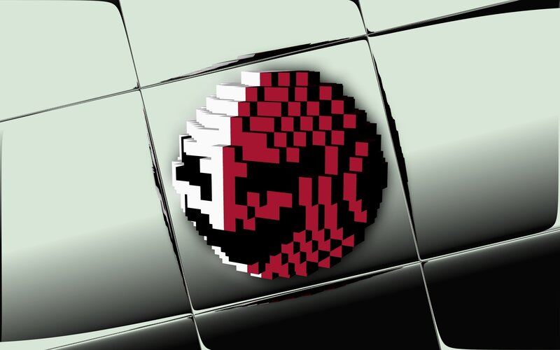 pixel art skull on car