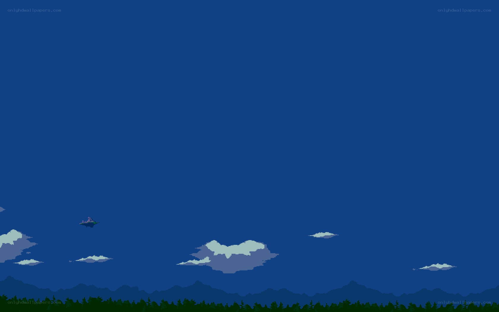 pixel art sky with clouds