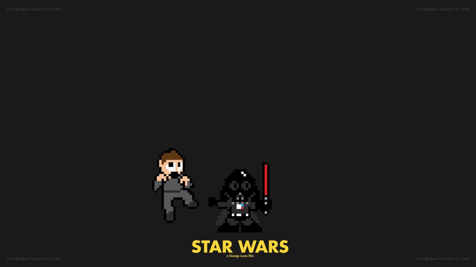 Pixel art Star Wars scene