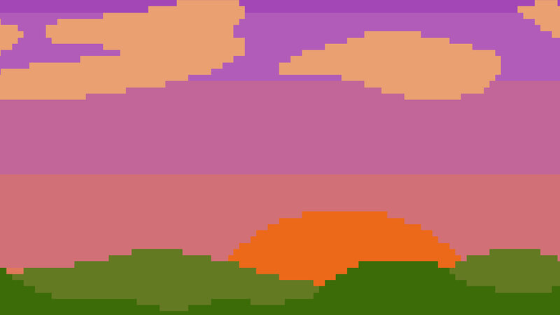 pixel art sunset landscape