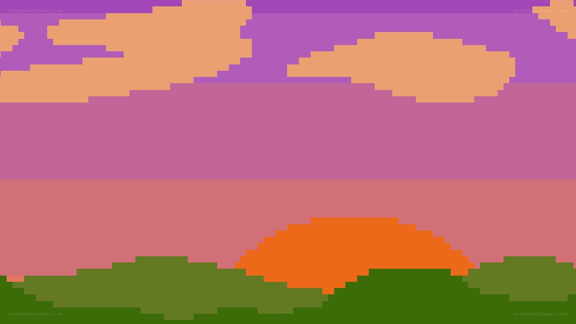 pixel art sunset landscape