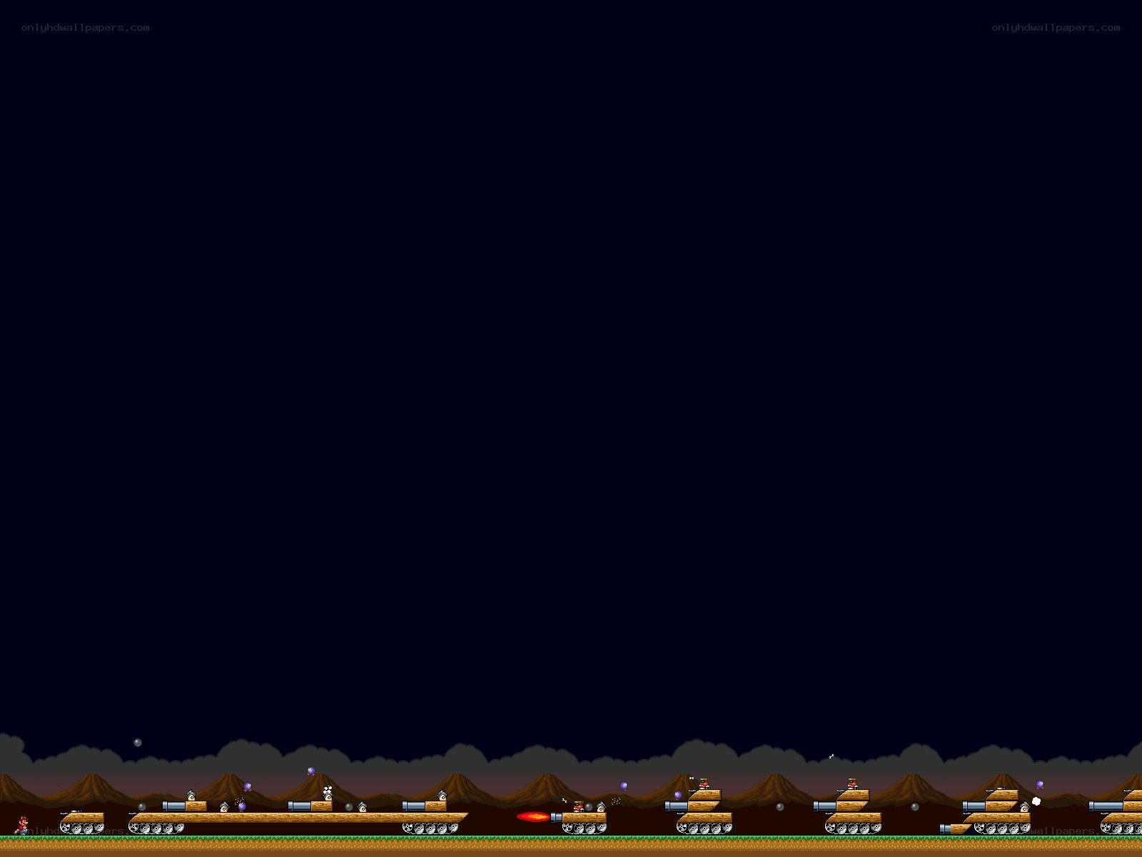 Pixel art tank battle scene