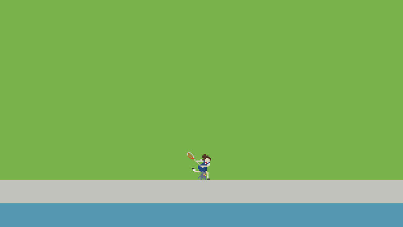 Pixel art tennis player