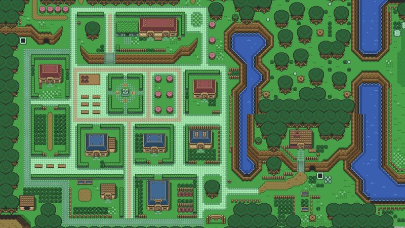 pixel art town map