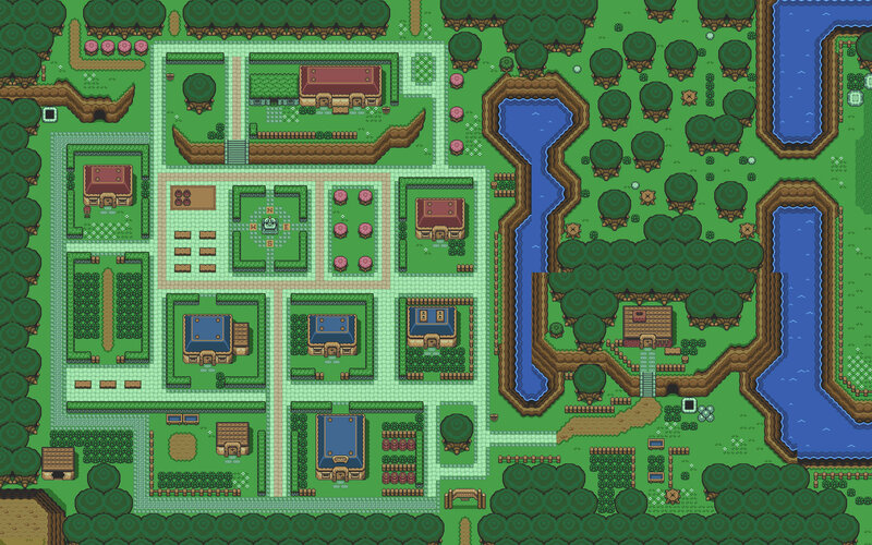 pixel art town map