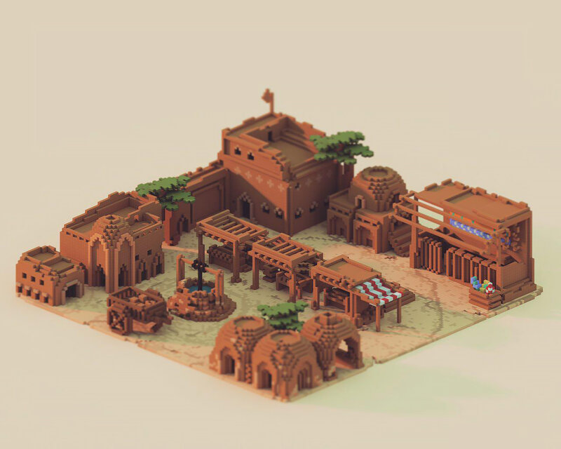 Pixel Art Village — Brown
