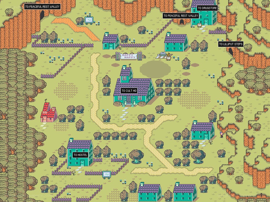Pixel art village map