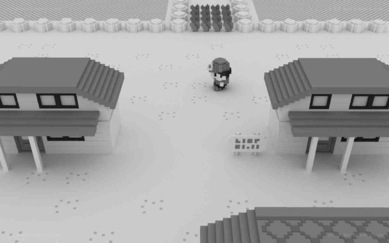 pixel art village scene